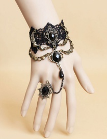 Fashion Black Waterdrop Shape Decorated Bracelet