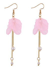 Elegant Pink Tassel Decorated Earrings