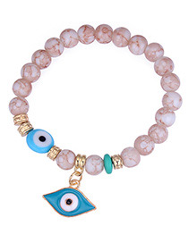 Personality White Eye Shape Pendant Decorated Beads Bracelet