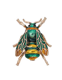 Elegant Green Cartoon Bee Shape Design Brooch