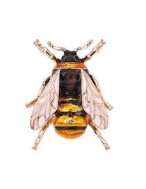 Elegant White Cartoon Bee Shape Design Brooch