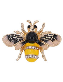 Elegant Yellow+black Bee Shape Design Color Matching Brooch