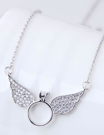 Fashion Silver Color Wing Shape Decorated Necklace