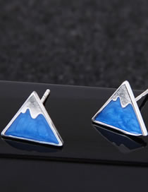 Fashion Blue Triangle Shape Decorated Earrings