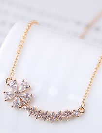 Fashion Gold Color Flower Shape Decorated Necklace