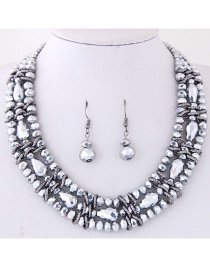 Simple Silver Color Pure Color Decorated Jewelry Set