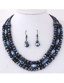 Simple Navy Pure Color Decorated Jewelry Set