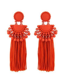 Fashion Orange Pure Color Decorated Earrings