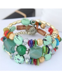 Fashion Multi-color Bead Decorated Multi-layer Bracelet