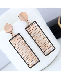 Fashion Rose Gold Letter Pattern Decoratedhollow Out Earrings