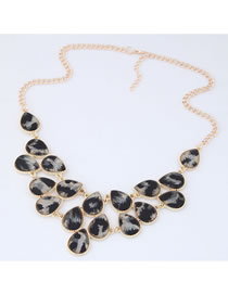 Elegant Gray Leopard Pattern Decorated Necklace