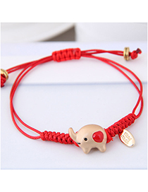 Fashion Red Elephant Shape Decorated Bracelet