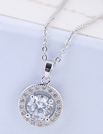 Sweet Silver Color Round Shape Pendant Decorated Necklace