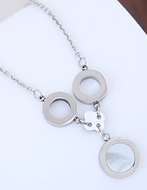 Sweet Silver Color Pure Color Design Long Necklace