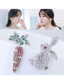 Sweet Silver Color Rabbit&radish Decorated Earrings