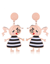 Fashion Rose Gold Pig Shape Decorated Earrings