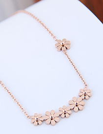 Fashion Rose Gold Flower Shape Decorated Necklace