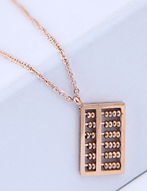 Fashion Rose Gold Abacus Shape Decorated Necklace