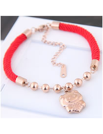 Fashion Multi-color Pig Shape Decorated Bracelet