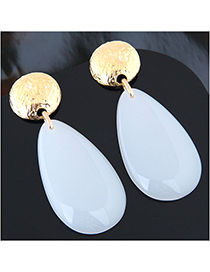 Elegant White Waterdrop Shape Design Long Earrings