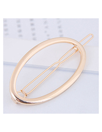 Fashion Gold Color Oval Shape Decorated Hair Clip