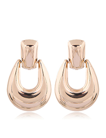 Fashion Gold Glossy Alloy U-shaped Drop Ear Studs