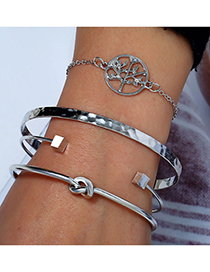 Fashion Silver Life Tree Four-piece Bracelet