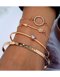Fashion Gold Circle Arrow Four-piece Bracelet