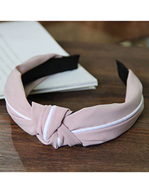 Fashion Pink Splicing Knotted Widened Headband