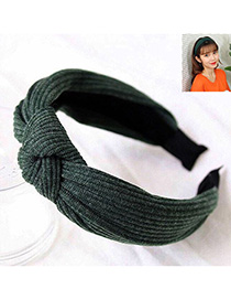 Fashion Dark Green Knitted Cross Knotted Headband