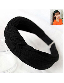 Fashion Black Knitted Cross Knotted Headband