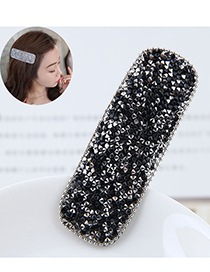 Fashion Black Water Droplet Rectangle Hair Clip