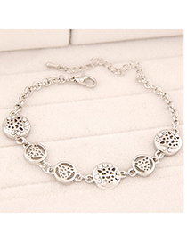 Fashion Silver Diamond-cut Leopard Bracelet