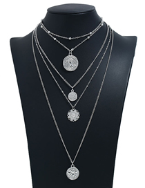 Fashion Silver Multi-element Multi-layer Necklace