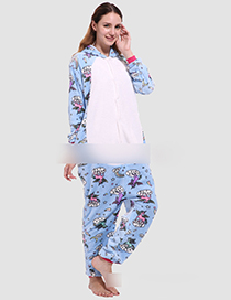 Fashion Blue+white Horse Pattern Decorated Jumpsuit(for Child)