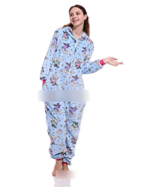 Fashion Blue Horse Pattern Decorated Jumpsuit(for Child)