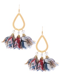 Fashion Multi-color Waterdrop Shape Decorated Flower Earrings