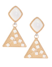 Fashion White Triangle Shape Decorated Earrings