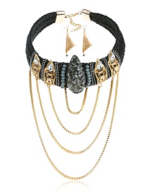 Fashion Black Multi-layer Design Jewelry Sets