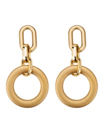 Fashion Gold Color Round Shape Decorated Pure Color Earrings
