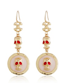 Fashion Gold Color Skull Shape Decorated Earrings