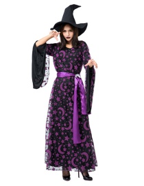 Fashion Purple Moon&star Pattern Decorated Cosplay Costume For Adult