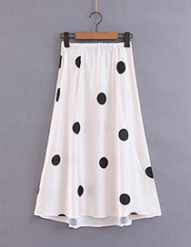 Fashion White Dots Pattern Decorated Dress