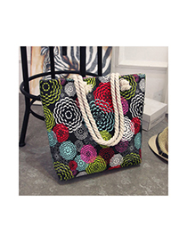 Fashion Multi-color Flower Pattern Decorated Bag