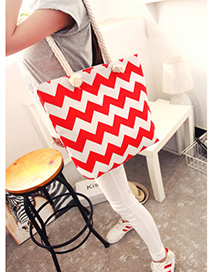 Fashion Red Sawtooth Pattern Decorated Bag