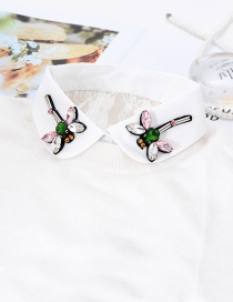 Fashion White Dragonfly Shape Decorated Fake Collar