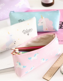 Fashion Pink Unicorn Pattern Decorated Pencil Bag