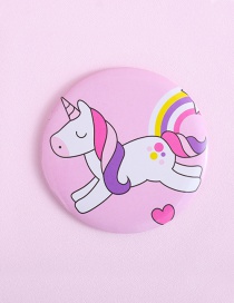 Fashion Pink Heart&unicorn Pattern Decorated Mirror