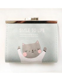 Fashion Multi-color Cat Pattern Decorated Wallet