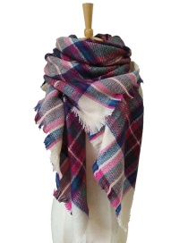 Fashion Pink+red Stripe Pattern Decorated Scarf